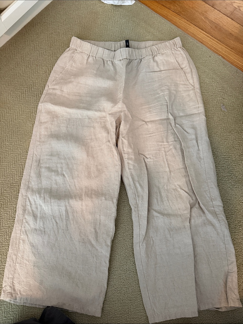 Eileen Fisher Neutral Tan Linen-Blend Men's Chinos